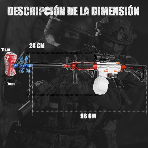 Pistola Hidrogel M416 Lanzador Juguete Electrica Con Láser
