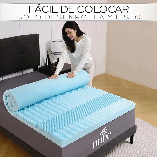 Colchoneta Memory Foam 7 Zonas Matrimonial Nube AZUL