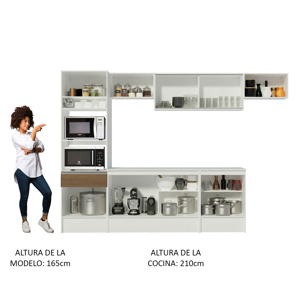 Cocina Integral Modular 300cm Madesa Topazio BM 01