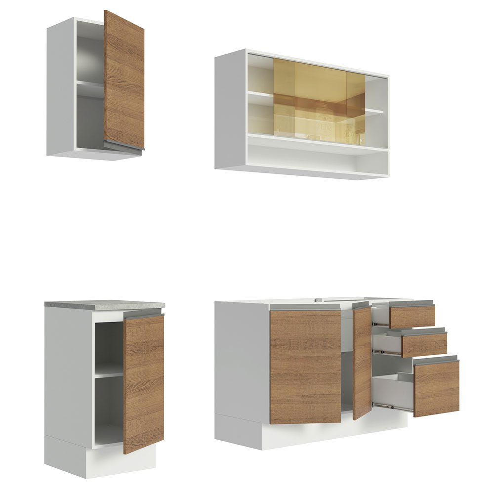 Cocina Integral Modular Madesa Glamy 160cm Sin Tarja BM