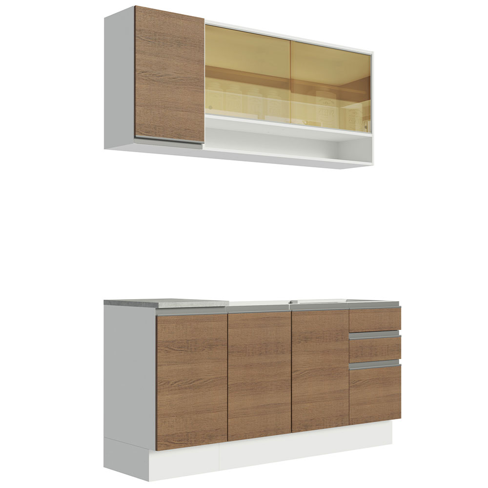 Cocina Integral Modular Madesa Glamy 160cm Sin Tarja BM