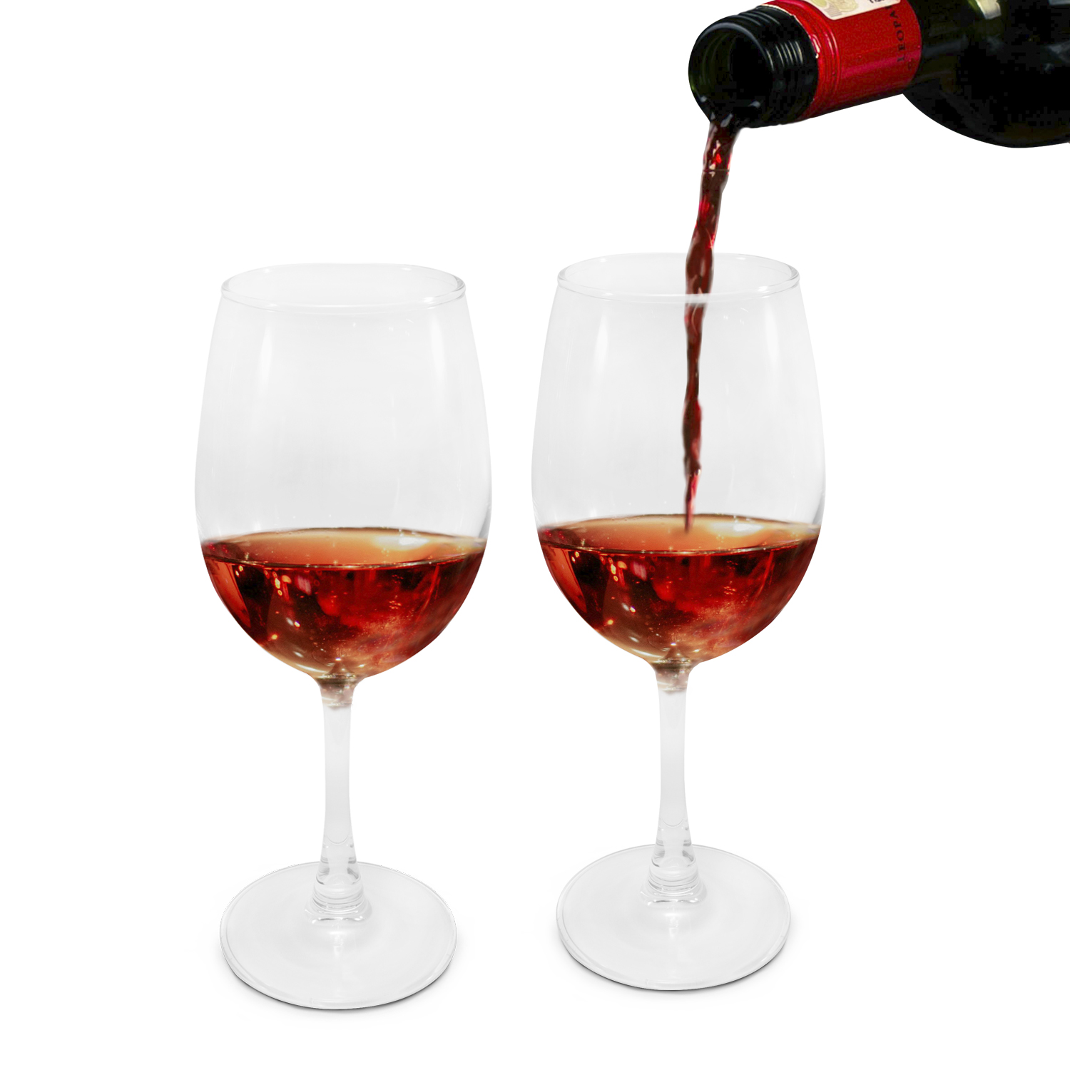 Juego de 6 copas de vino tinto, blanco y rosado cristal 360 ml