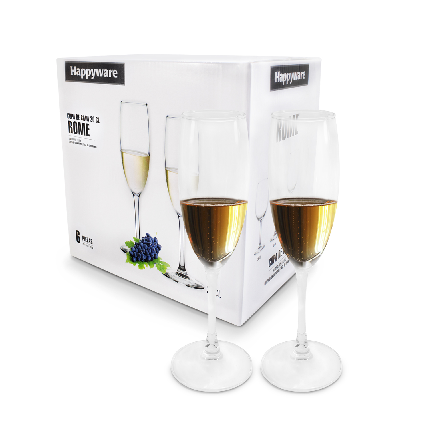 Juego de 6 copas para champagne 200 ml