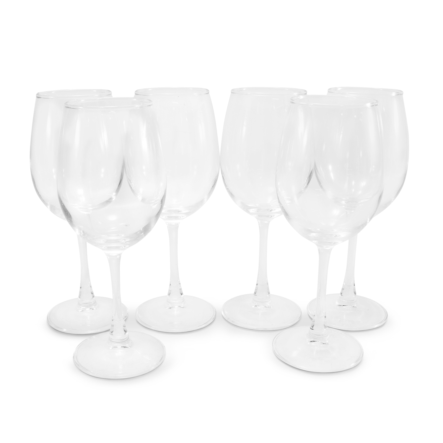 Juego de 6 copas de vino tinto, blanco y rosado cristal 360 ml
