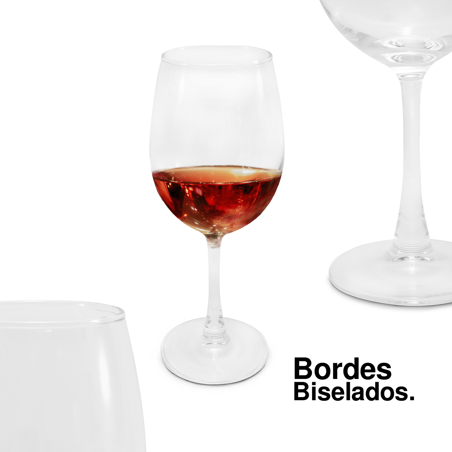 Juego de 6 copas de vino tinto, blanco y rosado cristal 360 ml