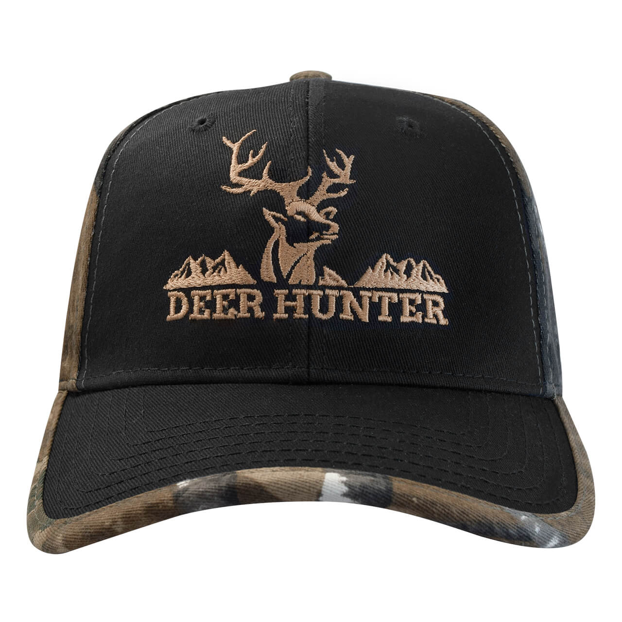 Gorra con ajustador de velcro, Deer Hunter, camuflaje café con negro