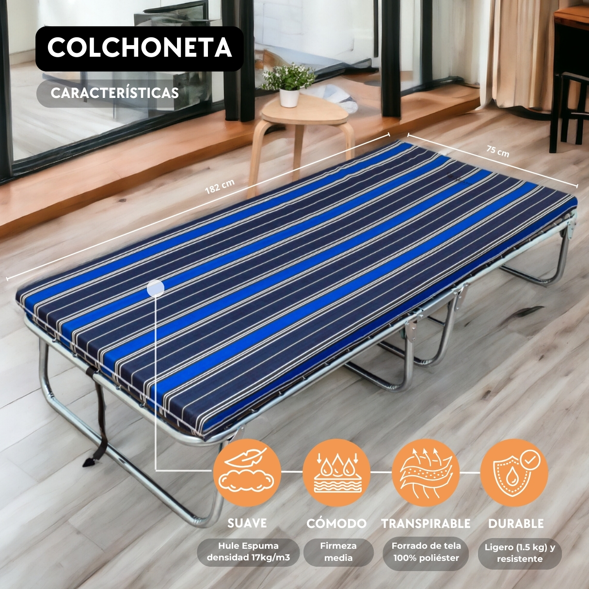 Colchoneta Para Catre Hule Espuma 6 Cm - Pegaso
