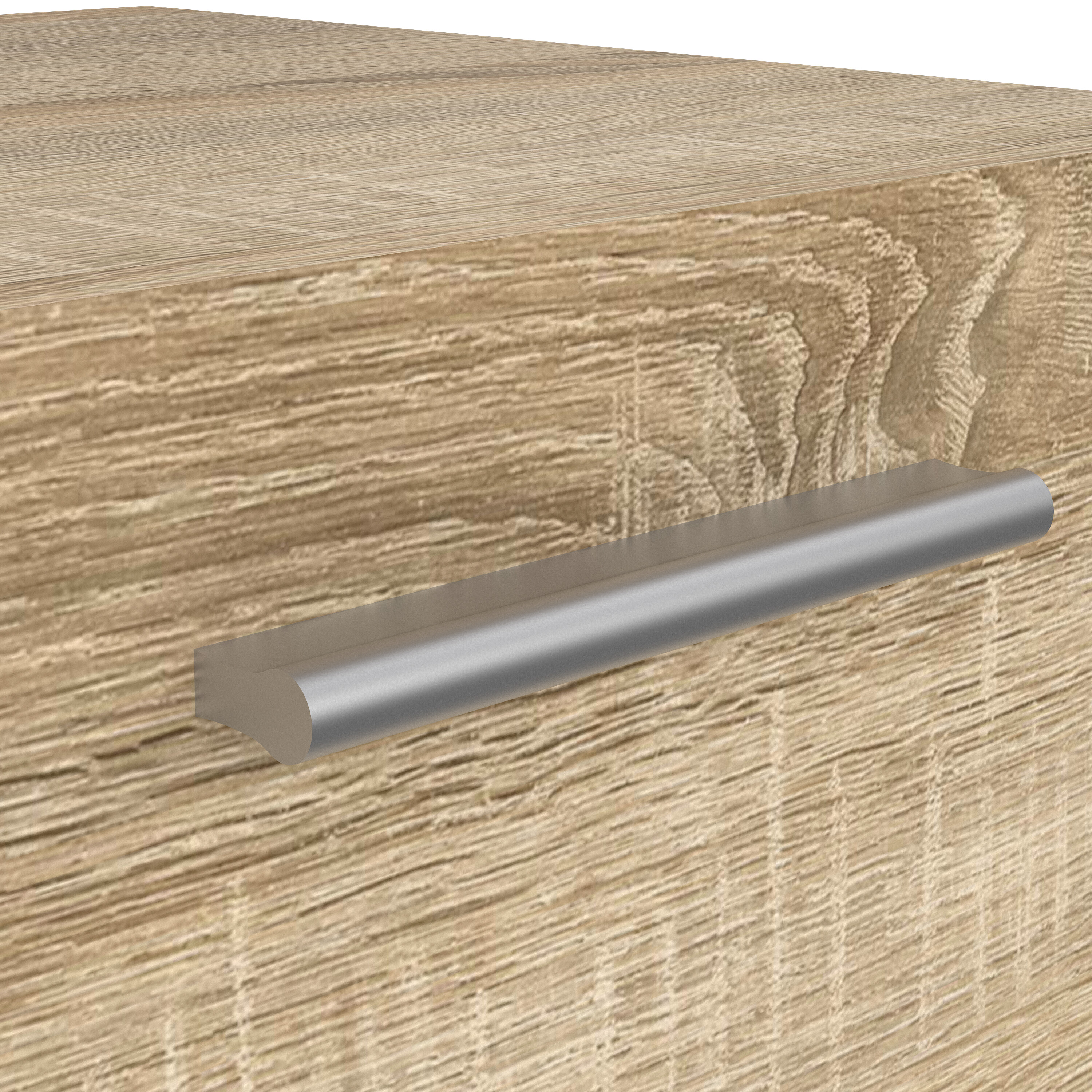 Buró Color Madera con 2 Cajones y Jaladeras Efecto Metal Hecho en Madera MDF