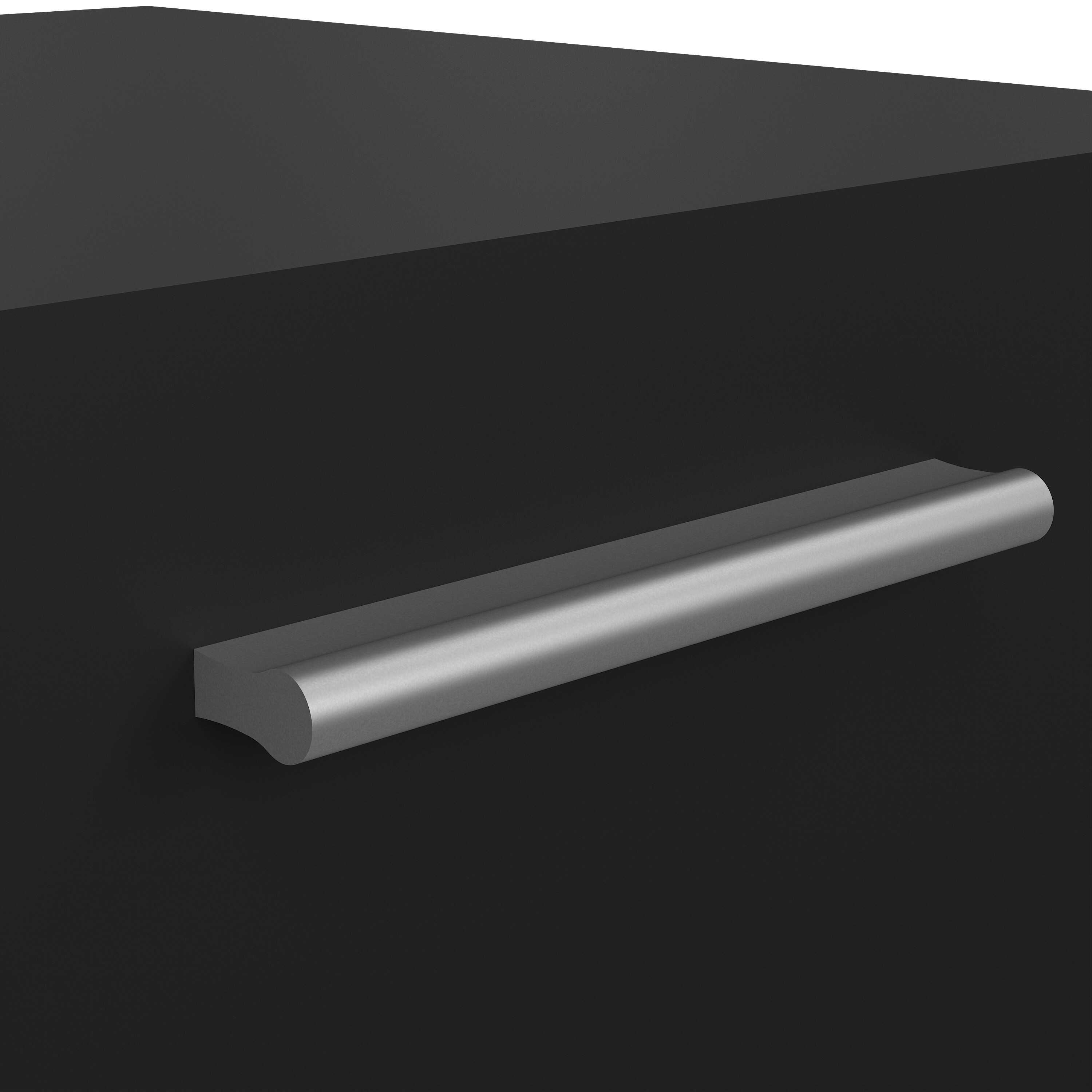 Buró Negro con 2 Cajones y Jaladeras Efecto Metal Hecho en Madera MDF