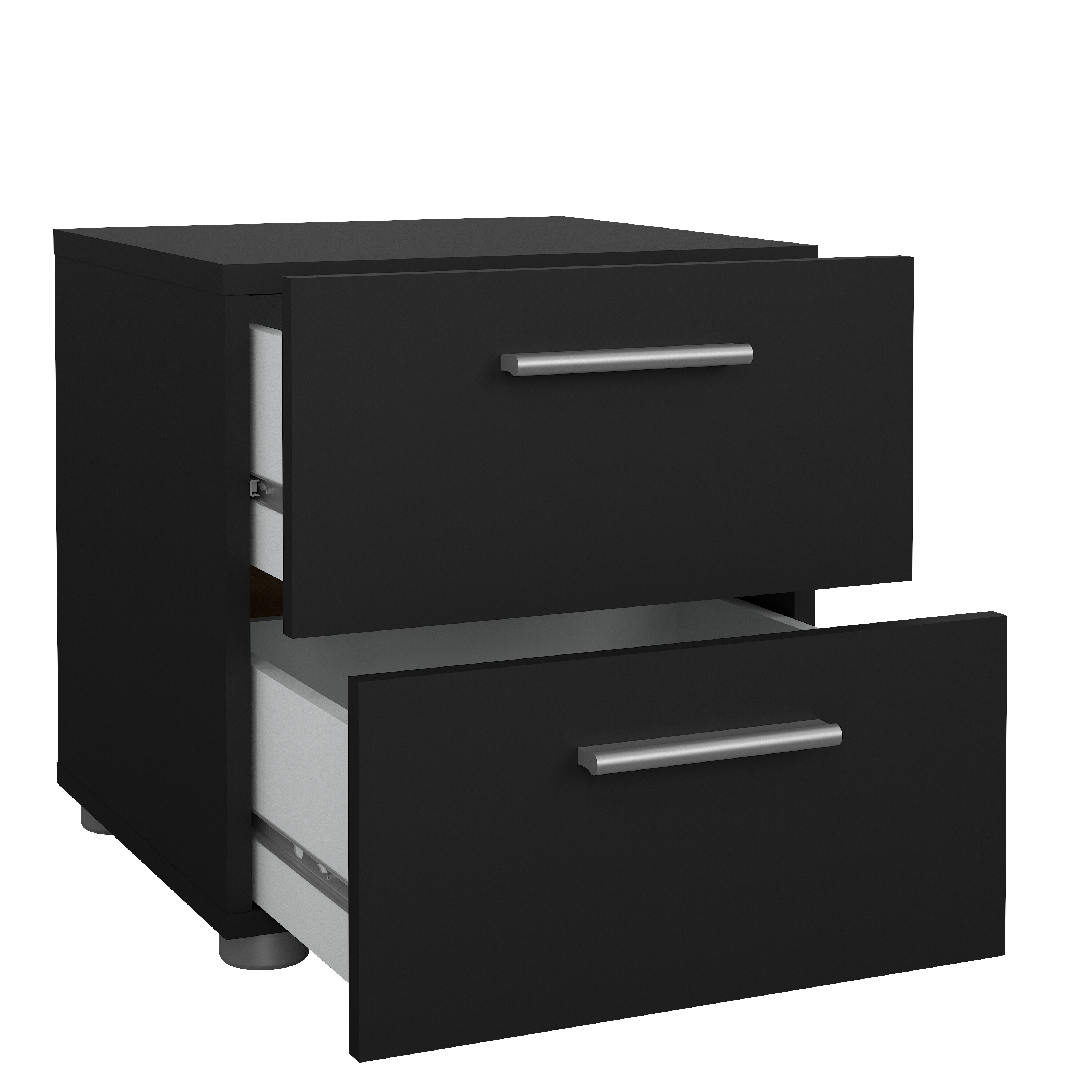Buró Negro con 2 Cajones y Jaladeras Efecto Metal Hecho en Madera MDF