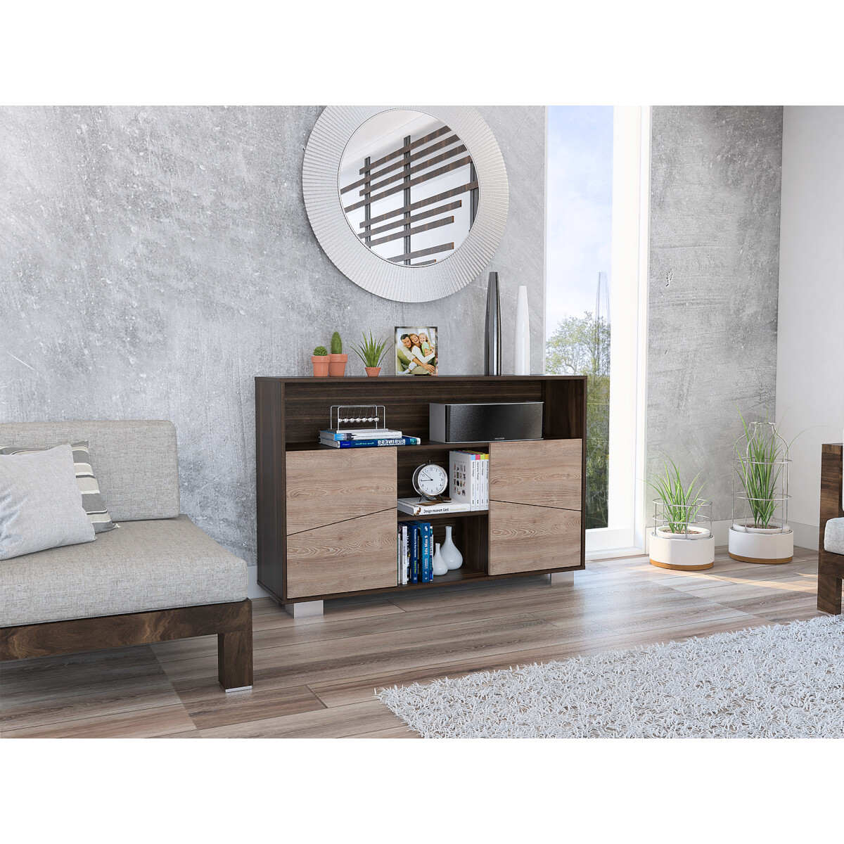 BUFETERA ARMABLE PARA LA SALA O EL COMEDOR MODELO FRAKTAL MARCA DIECSA