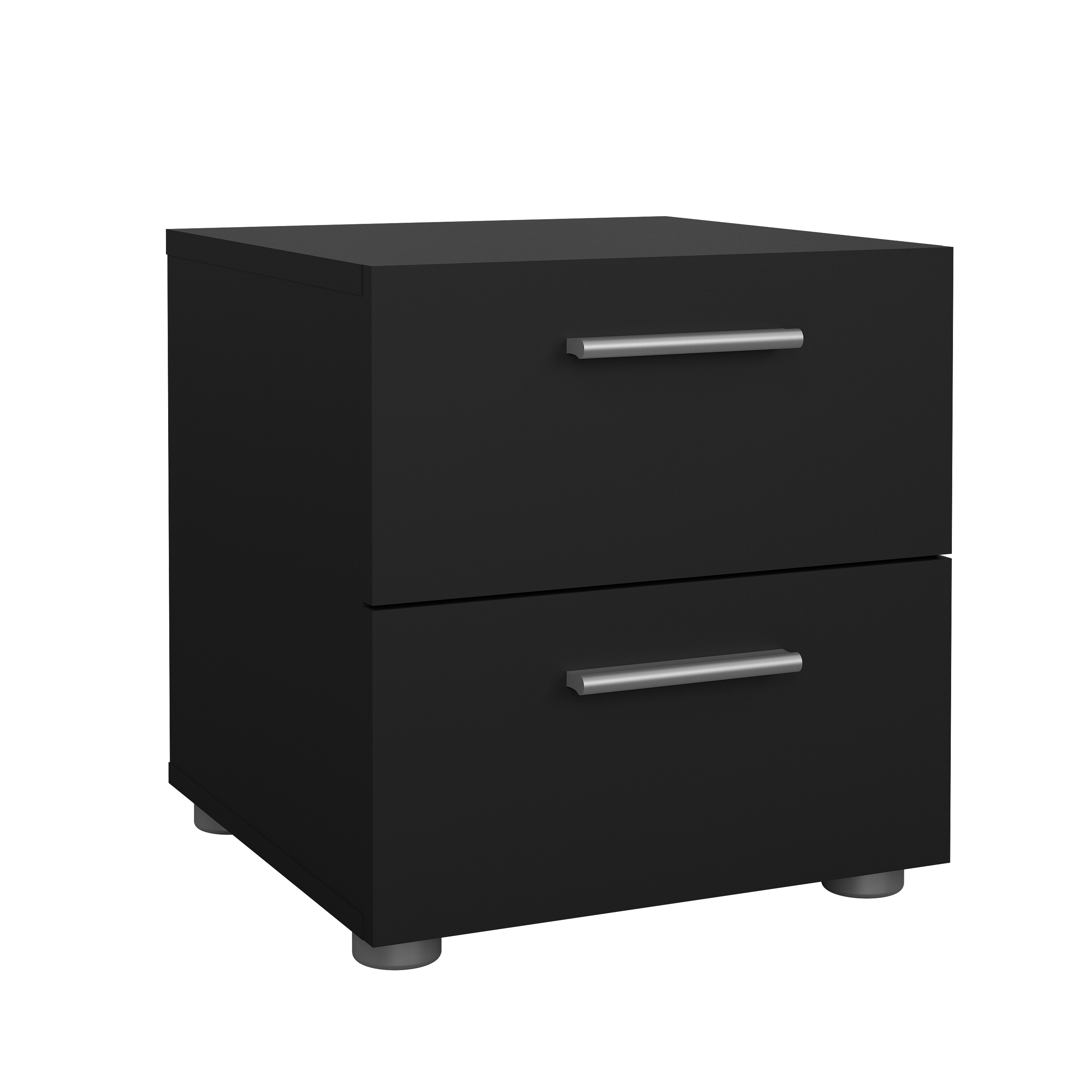 Buró Negro con 2 Cajones y Jaladeras Efecto Metal Hecho en Madera MDF