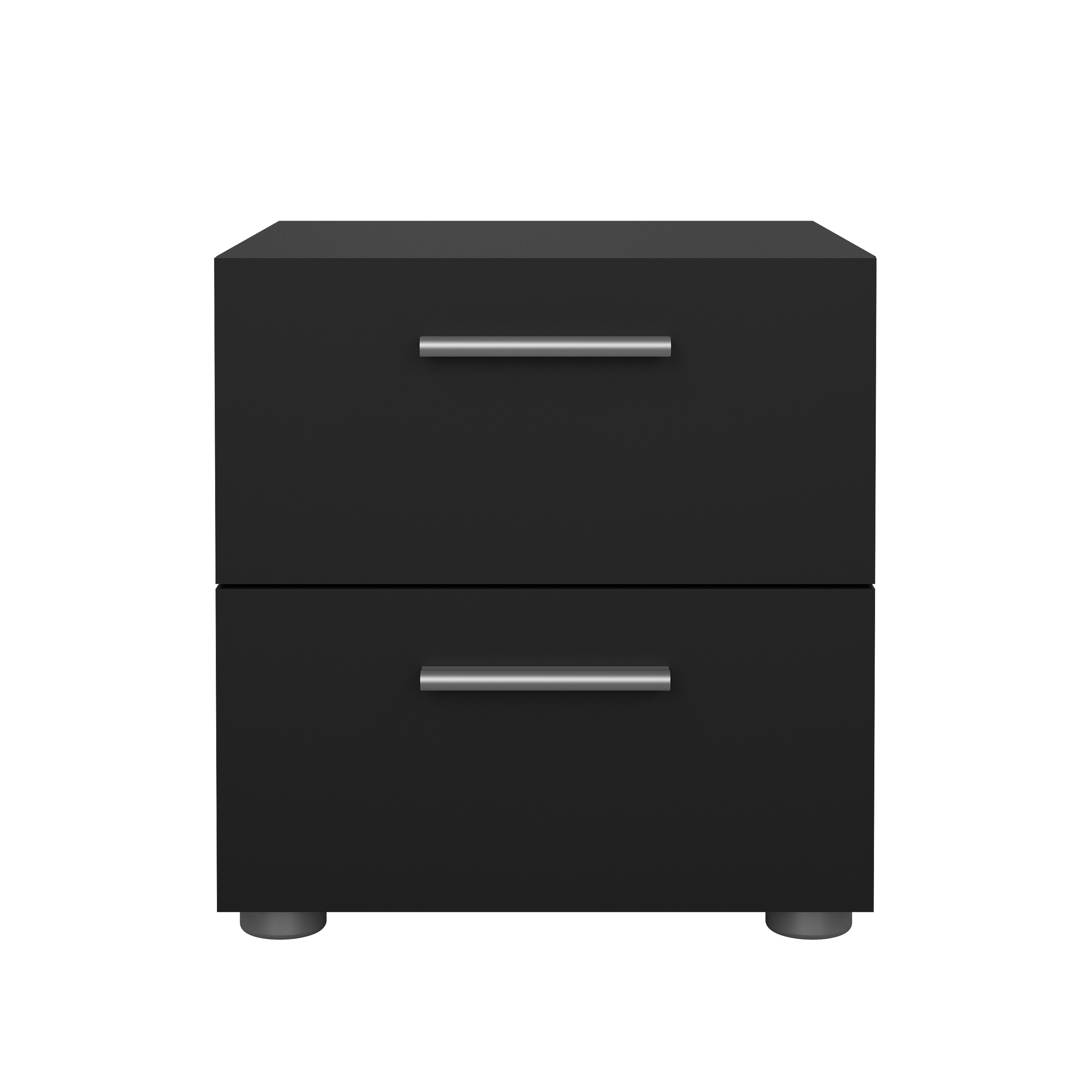 Buró Negro con 2 Cajones y Jaladeras Efecto Metal Hecho en Madera MDF