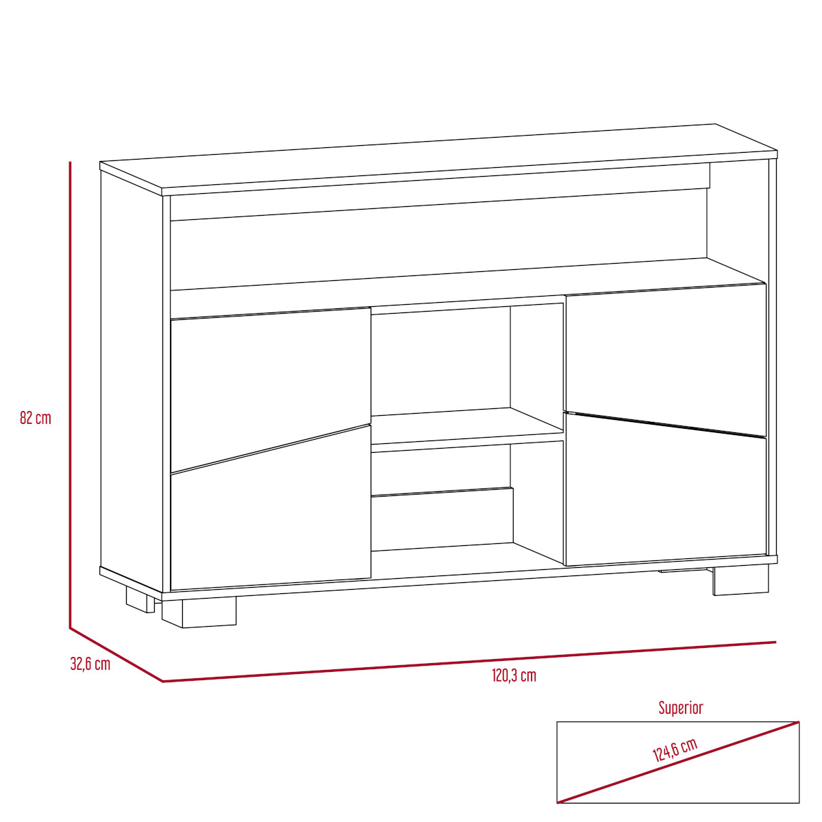 BUFETERA ARMABLE PARA LA SALA O EL COMEDOR MODELO FRAKTAL MARCA DIECSA