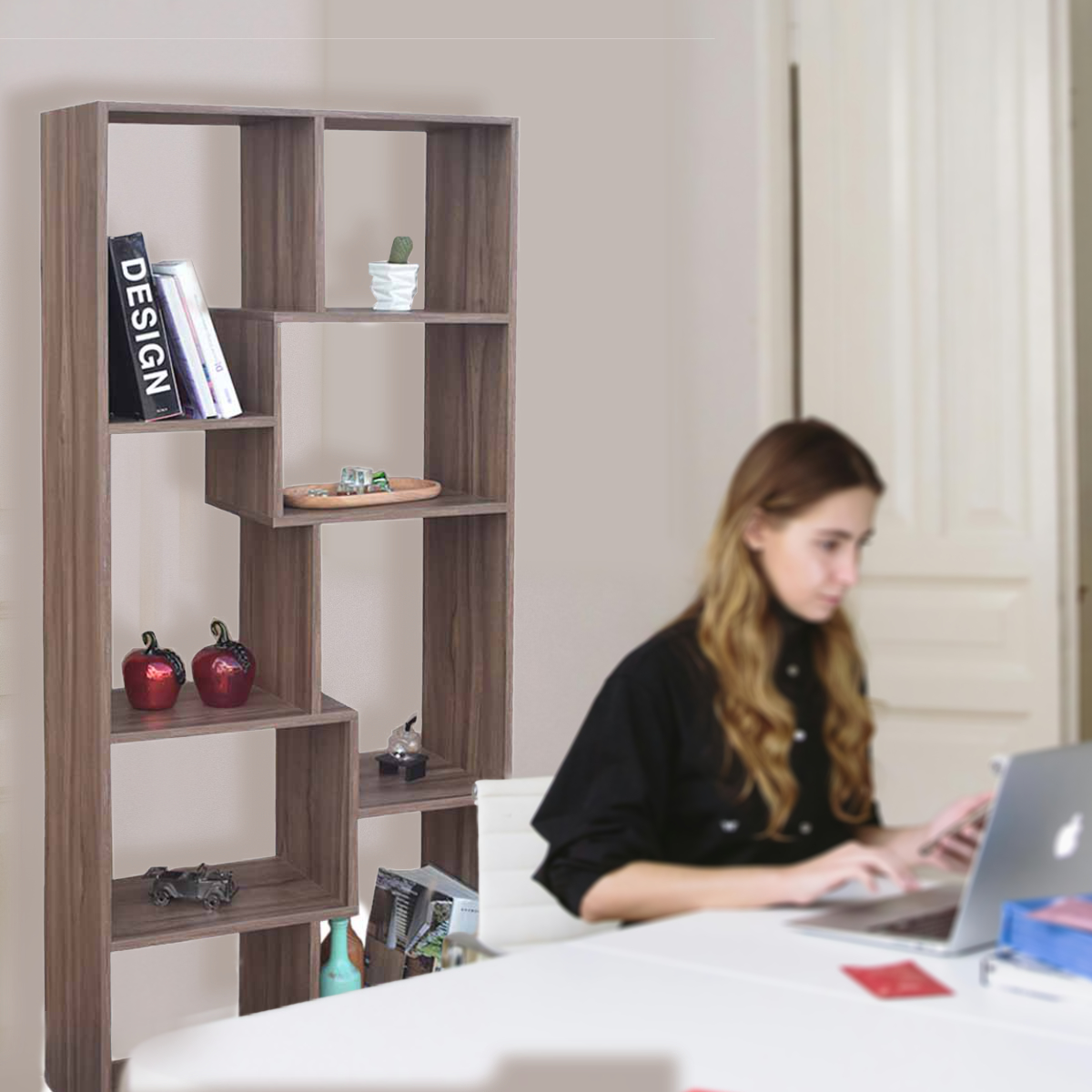Mueble Organizador Librero Hogare Parota 