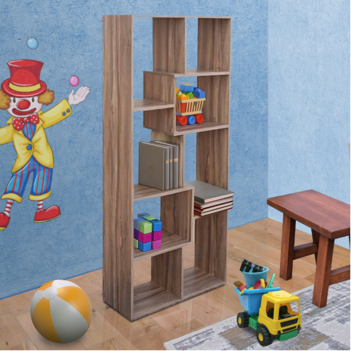 Mueble Organizador Librero Hogare Parota 