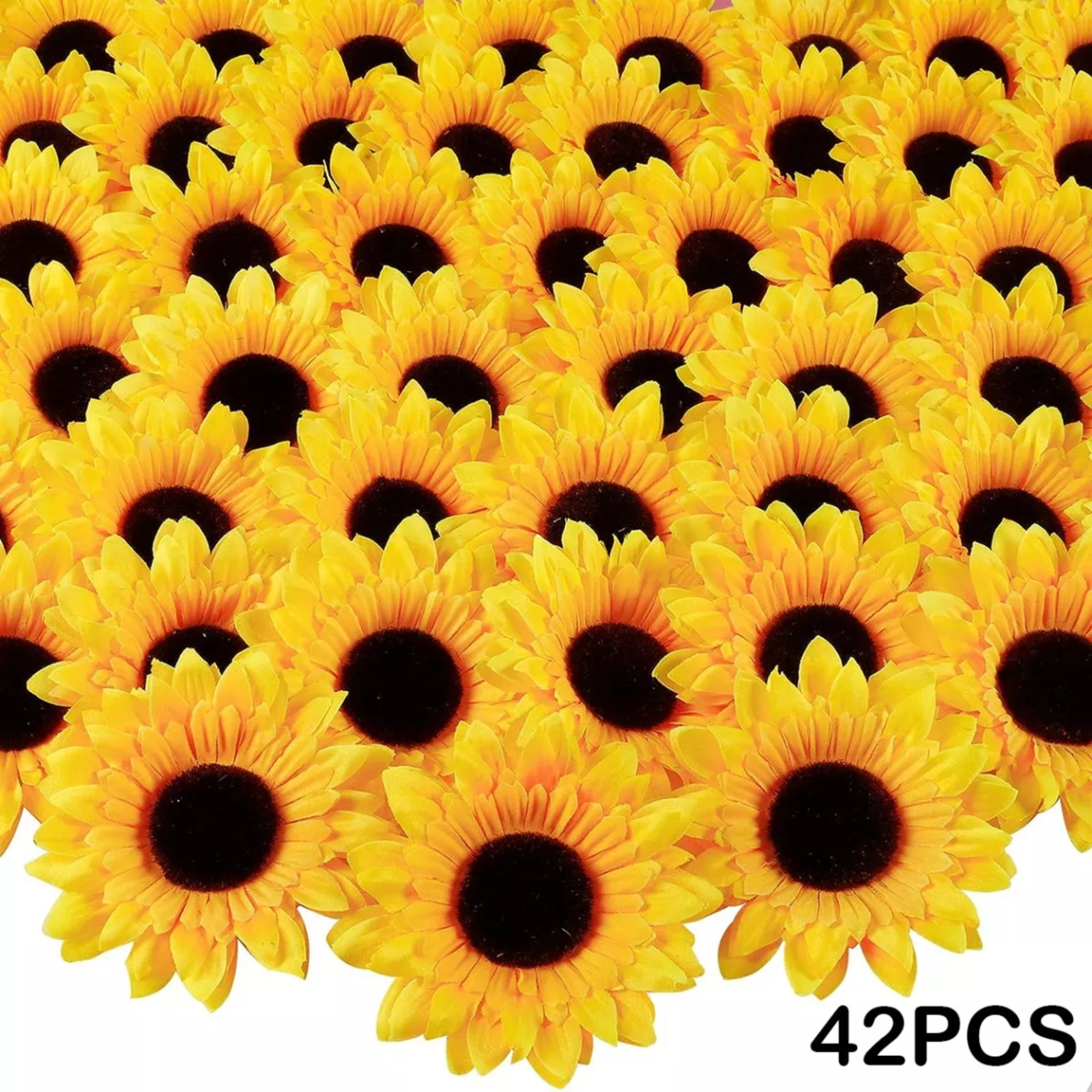 9 Cm Flores De Artificiales Decoración Con Girasoles 42pz