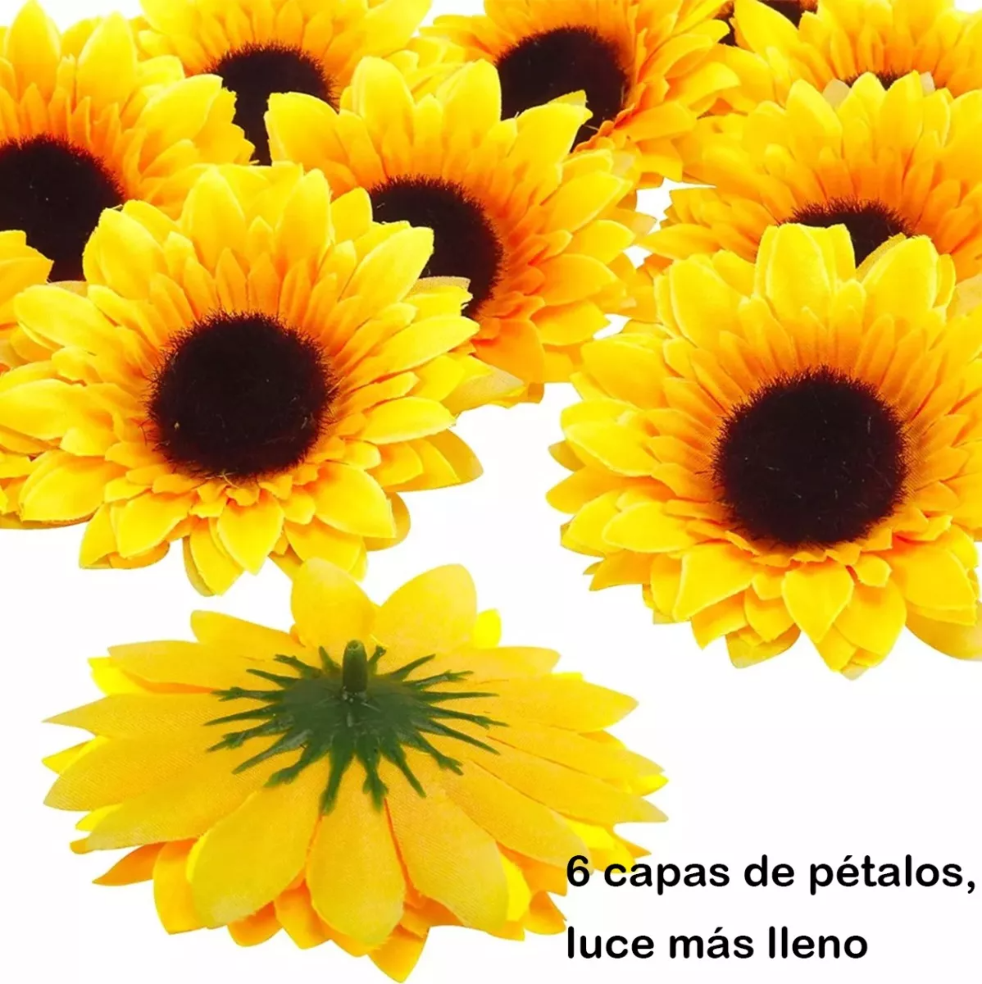 9 Cm Flores De Artificiales Decoración Con Girasoles 42pz