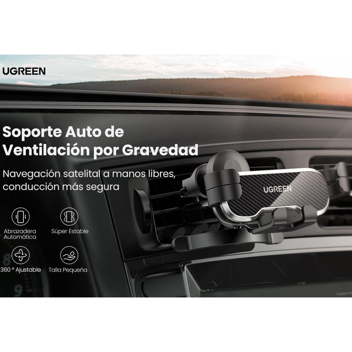 Soporte Para Teléfono De Coche Ugreen 4.7 A 7 Gravity Air Outlet
