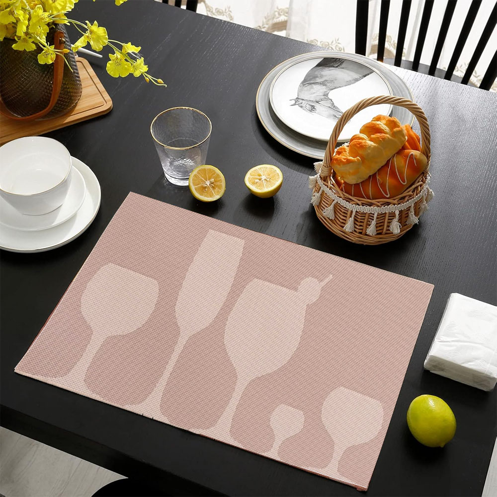 Manteles Individuales para Mesa 4 Piezas, Antideslizante, Resistente al Calor, Fácil de Limpiar Copas Moka Kyuden Home