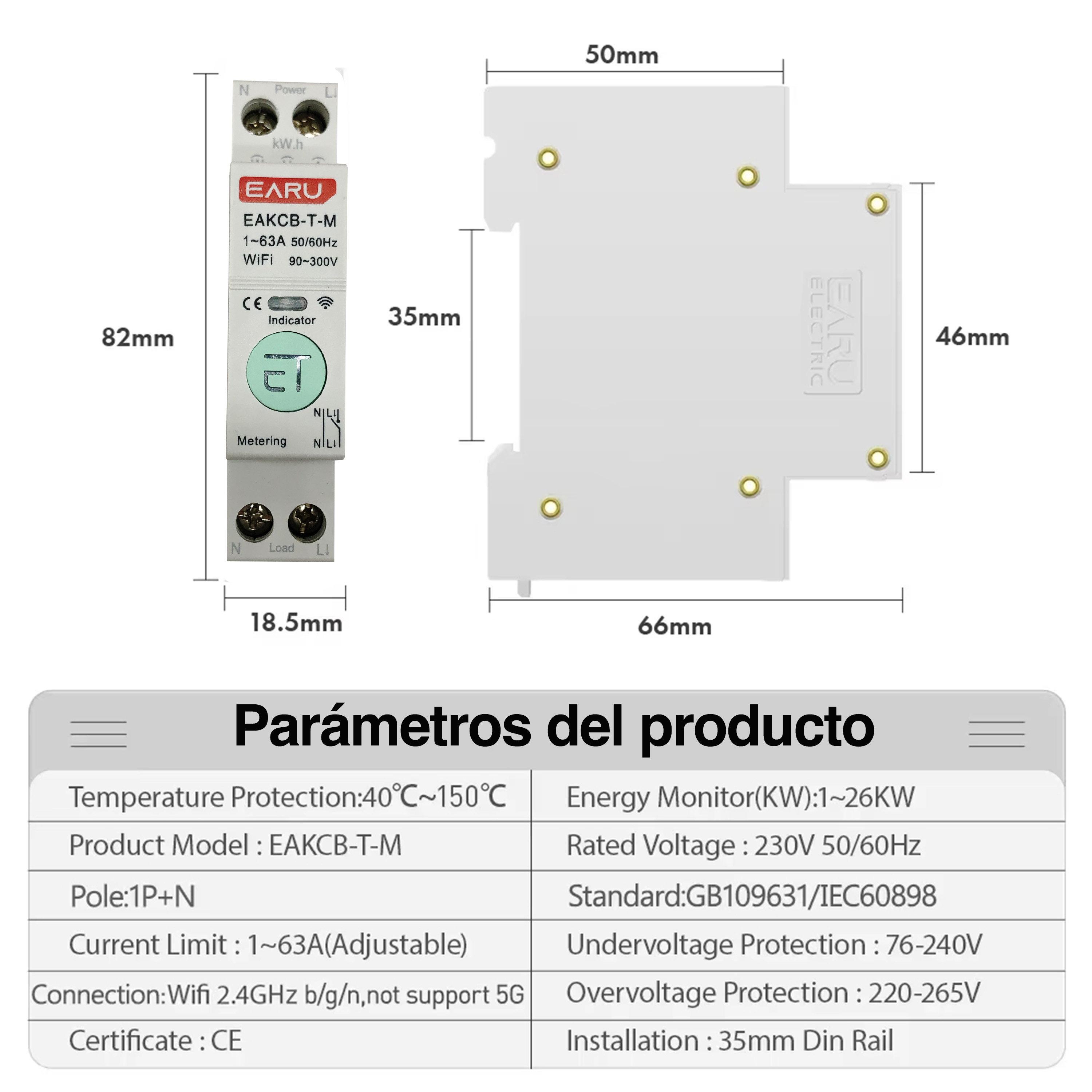 Interruptor Inteligente Termomagnético Ac Tuya