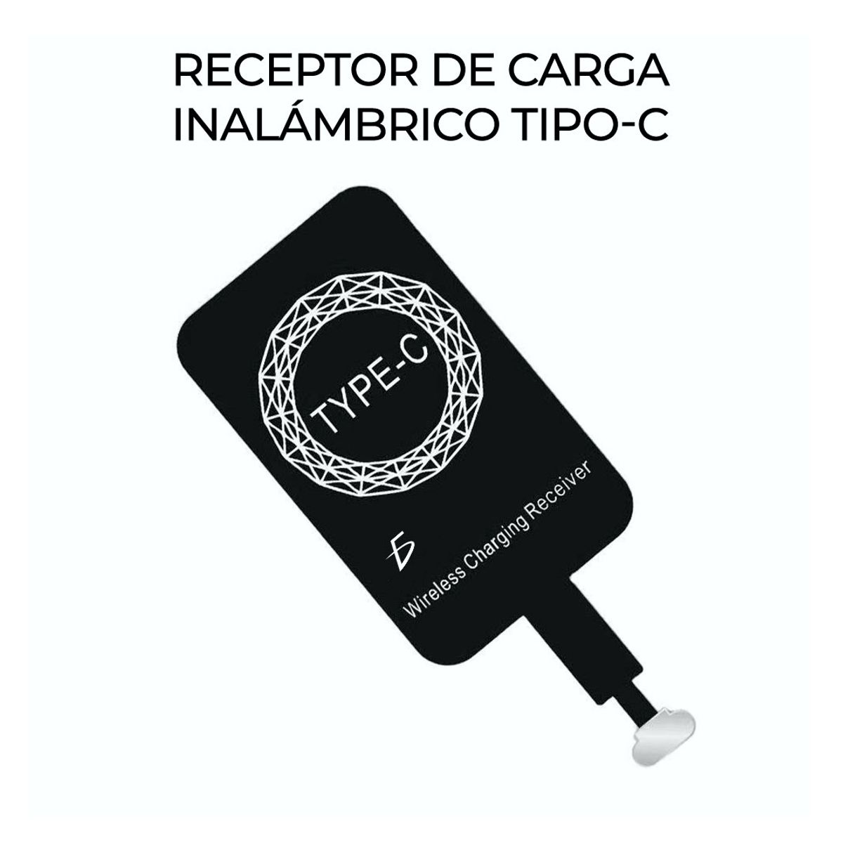 Receptor de Carga Inalambrica QI Universal Interfaz USB Tipo C