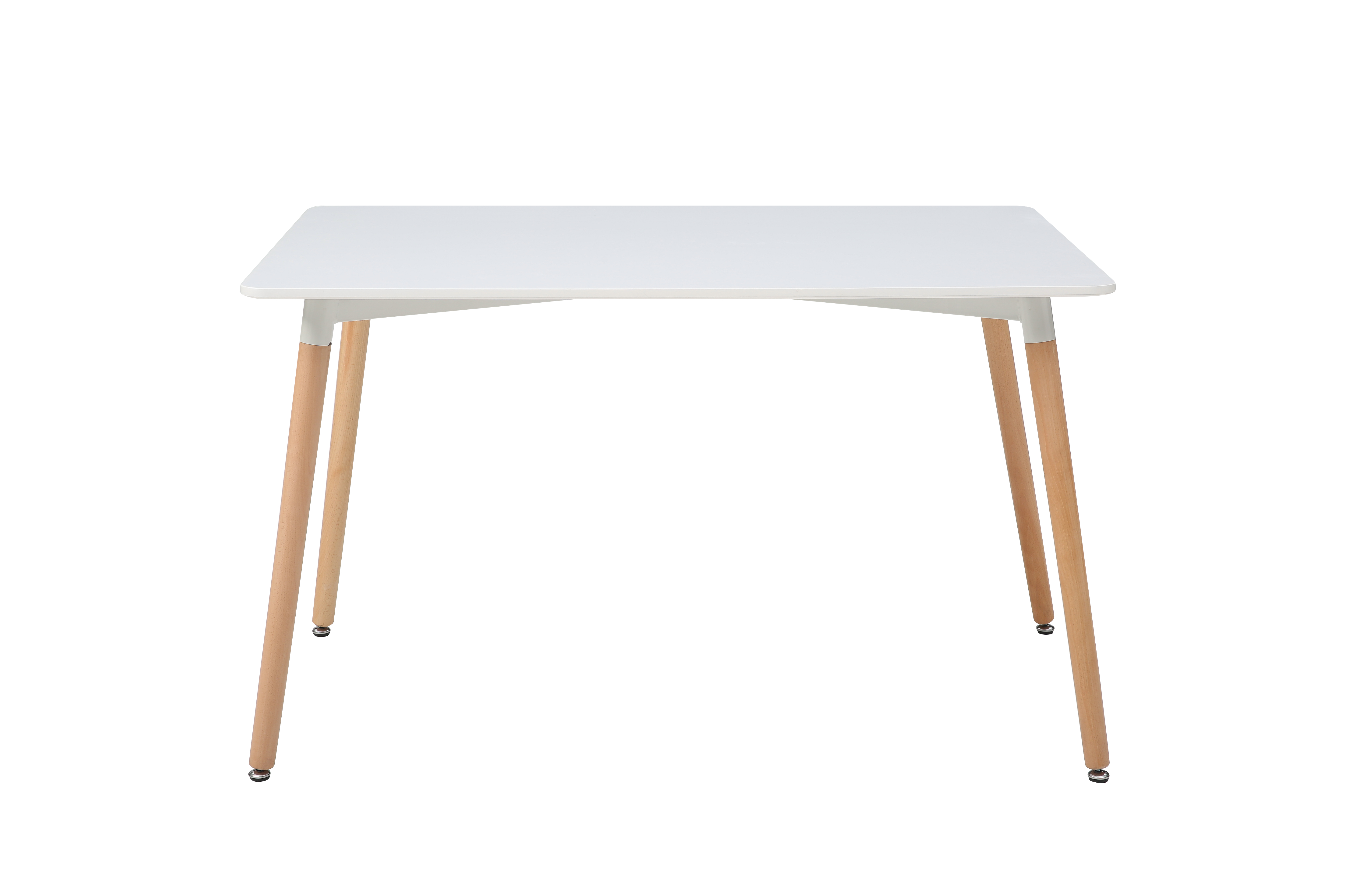 Mesa Rectangular para Comedor Blanca con Patas de Madera 120cm (Ancho)* 80cm (Profundo)
