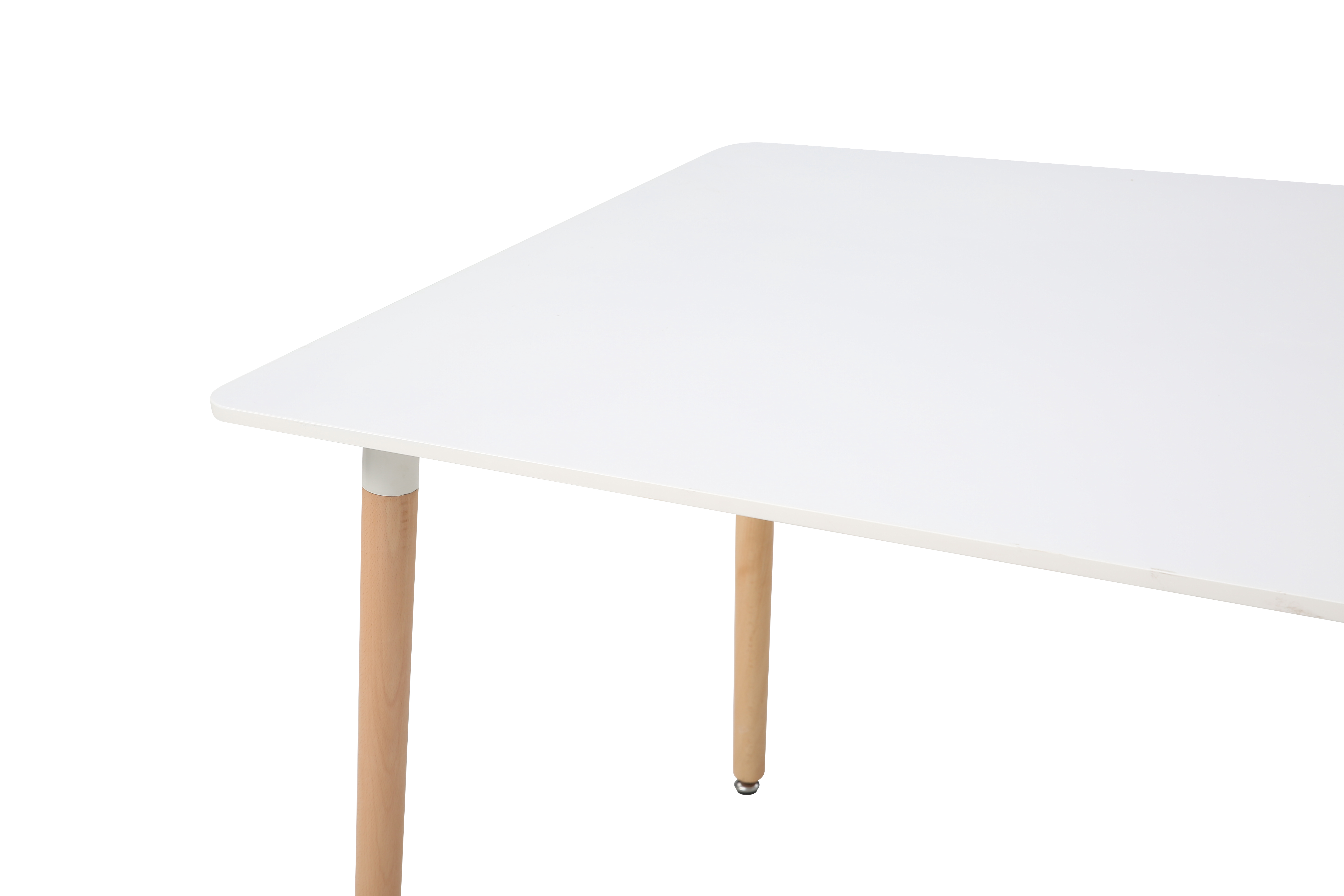 Mesa Rectangular para Comedor Blanca con Patas de Madera 120cm (Ancho)* 80cm (Profundo)