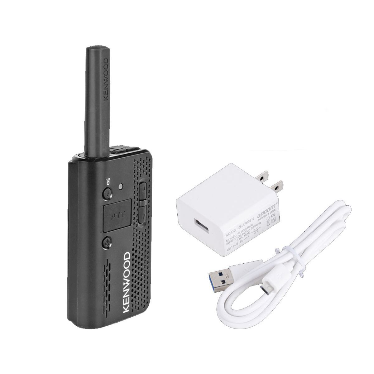 Radio Kenwood PKT03KS, 440-480 MHz, 1.5 W, 4 Canales Preconfigurados y Reprogramables Con Cargador Incluido