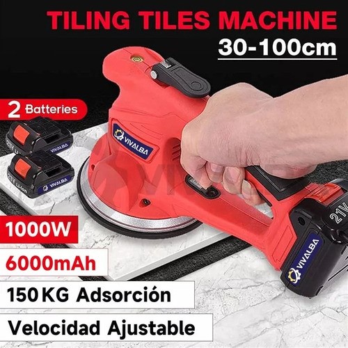 Vibrador De Azulejo 21v Portátil 2 Baterías Vivalba ROJO