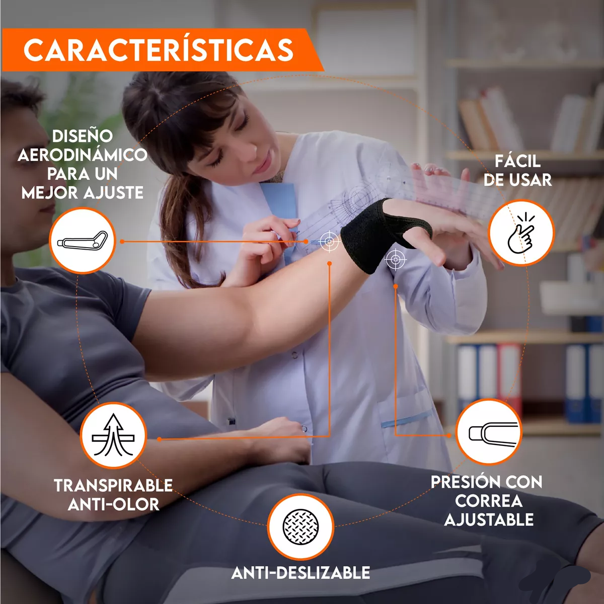 Muñequera Ortopédica Para Artritis Férula Tunel Carpiano Gym
