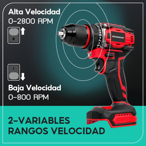 Taladro Atornillador Rotomartillo Inalámbrico Sin Escobillas