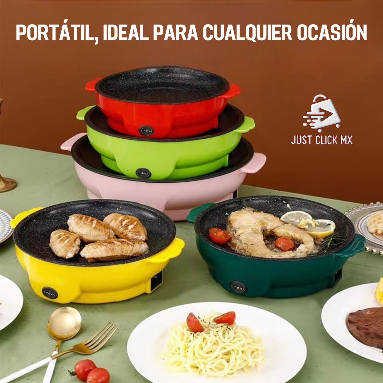 Parrilla Eléctrica Multifuncional Portátil 