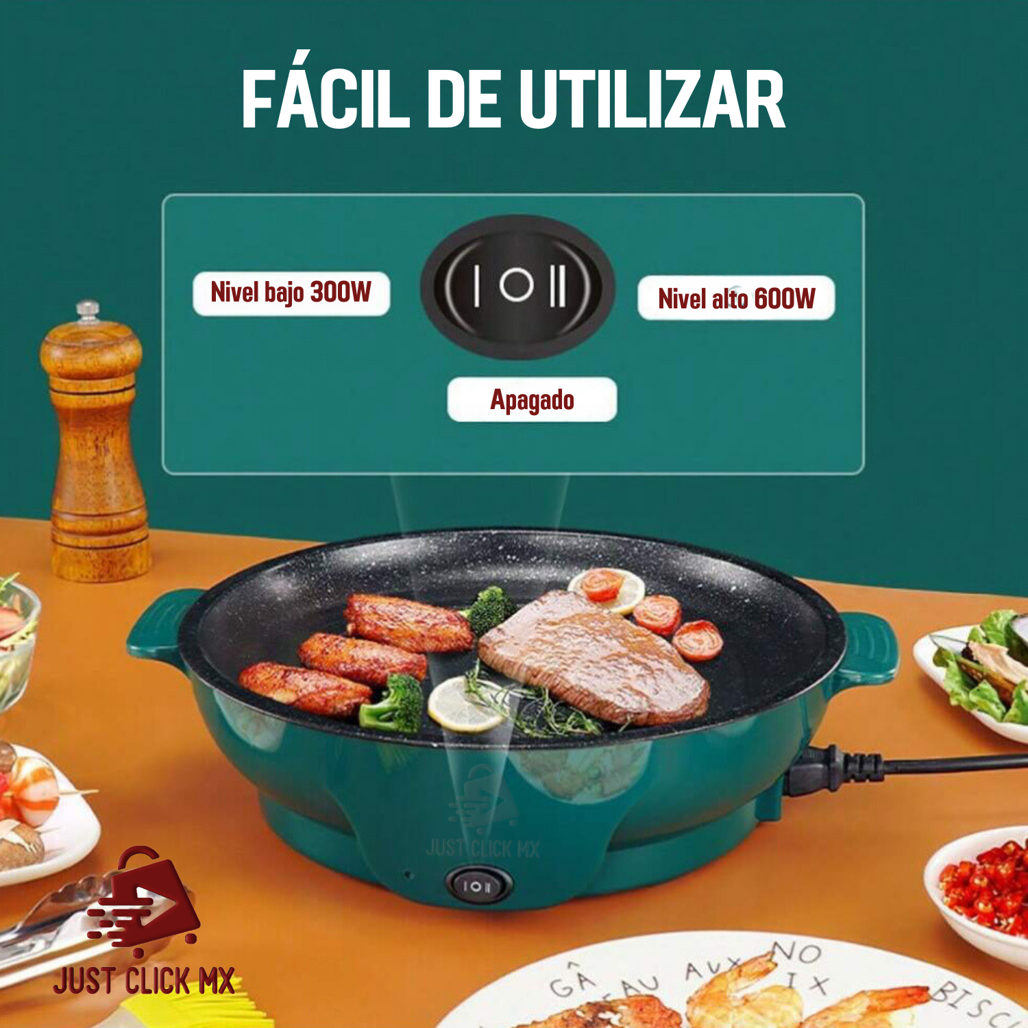 Parrilla Eléctrica Multifuncional Portátil 
