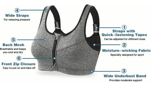 Ropa De Top Sujetador Deportivo Mujer Fitness Cierre 3pcs M