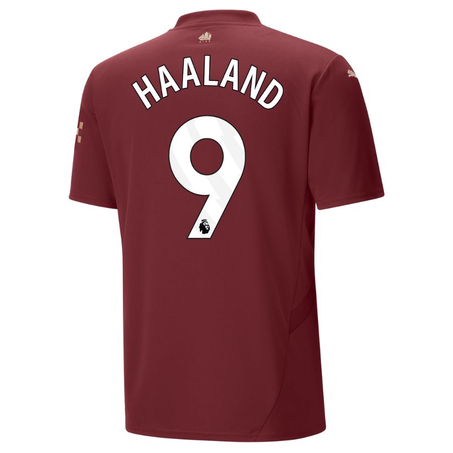 Nuevo! Jersey Manchester City 2024/2025 Visita Roja Vino Haaland 9 Liga Premier Talla L