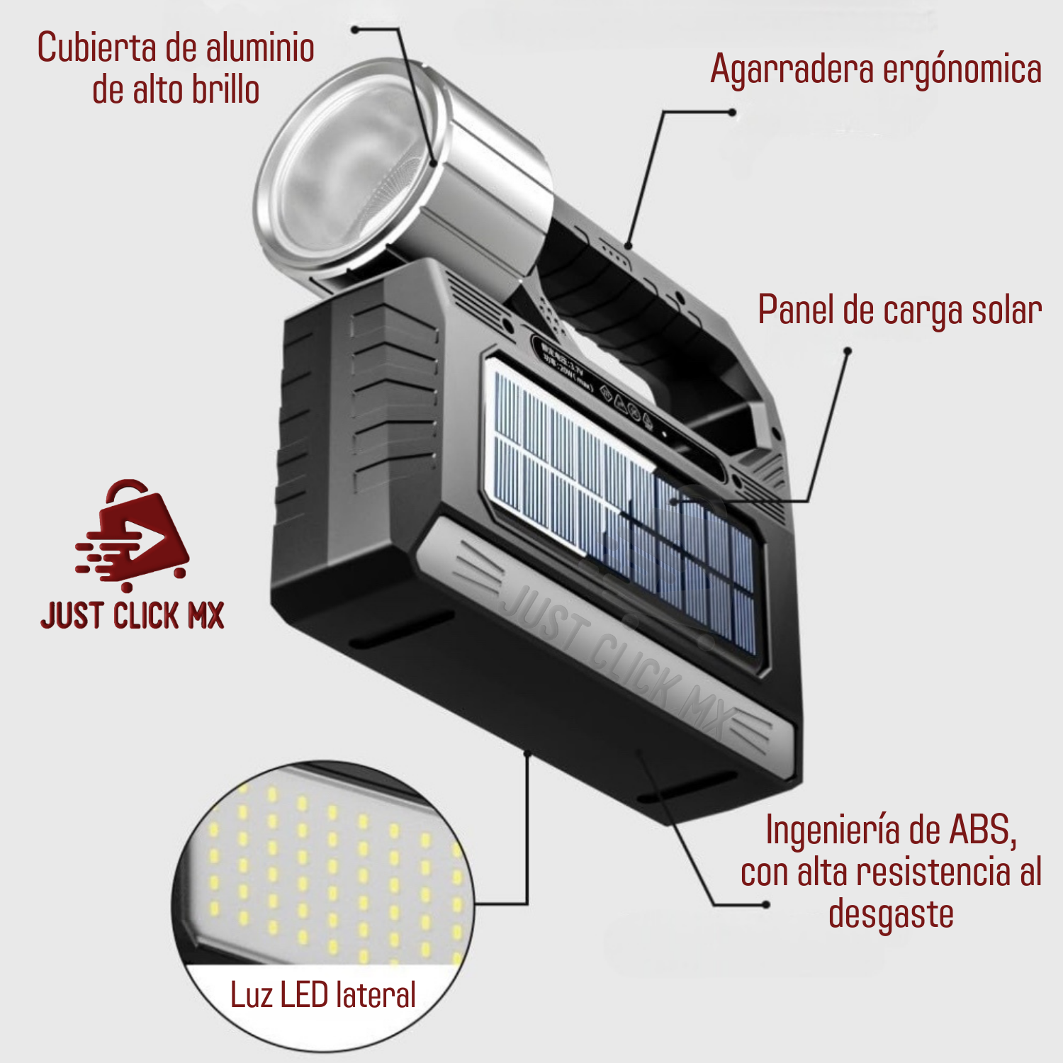 Lámpara Solar Multifunción Para Camping Y Emergencias