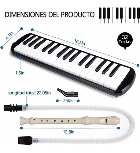 Melódica 32 Teclas Kit Escolar Con Bolsa Flauta Regalo Músic