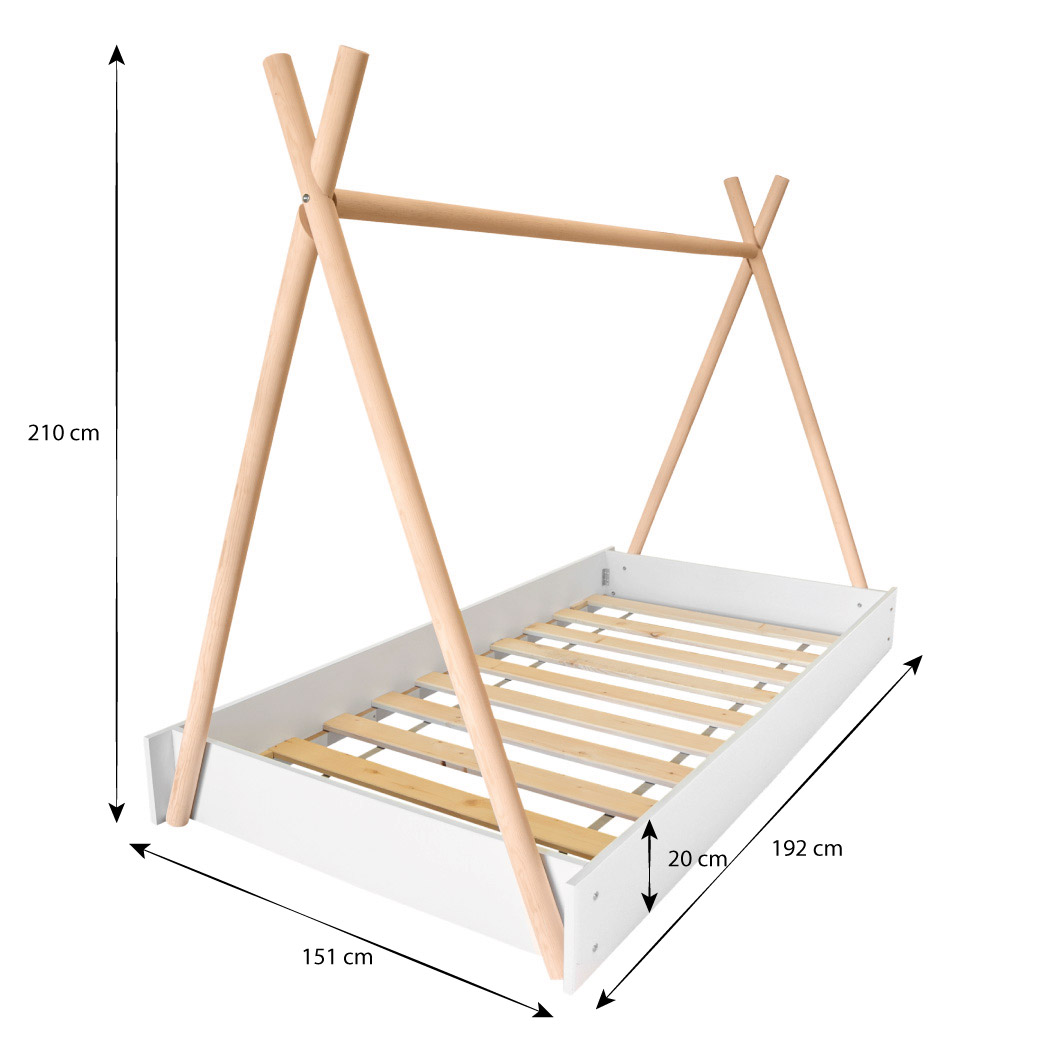 Cama Tipi o Teepee montessori para niños pequeños y niñas pequeñas 