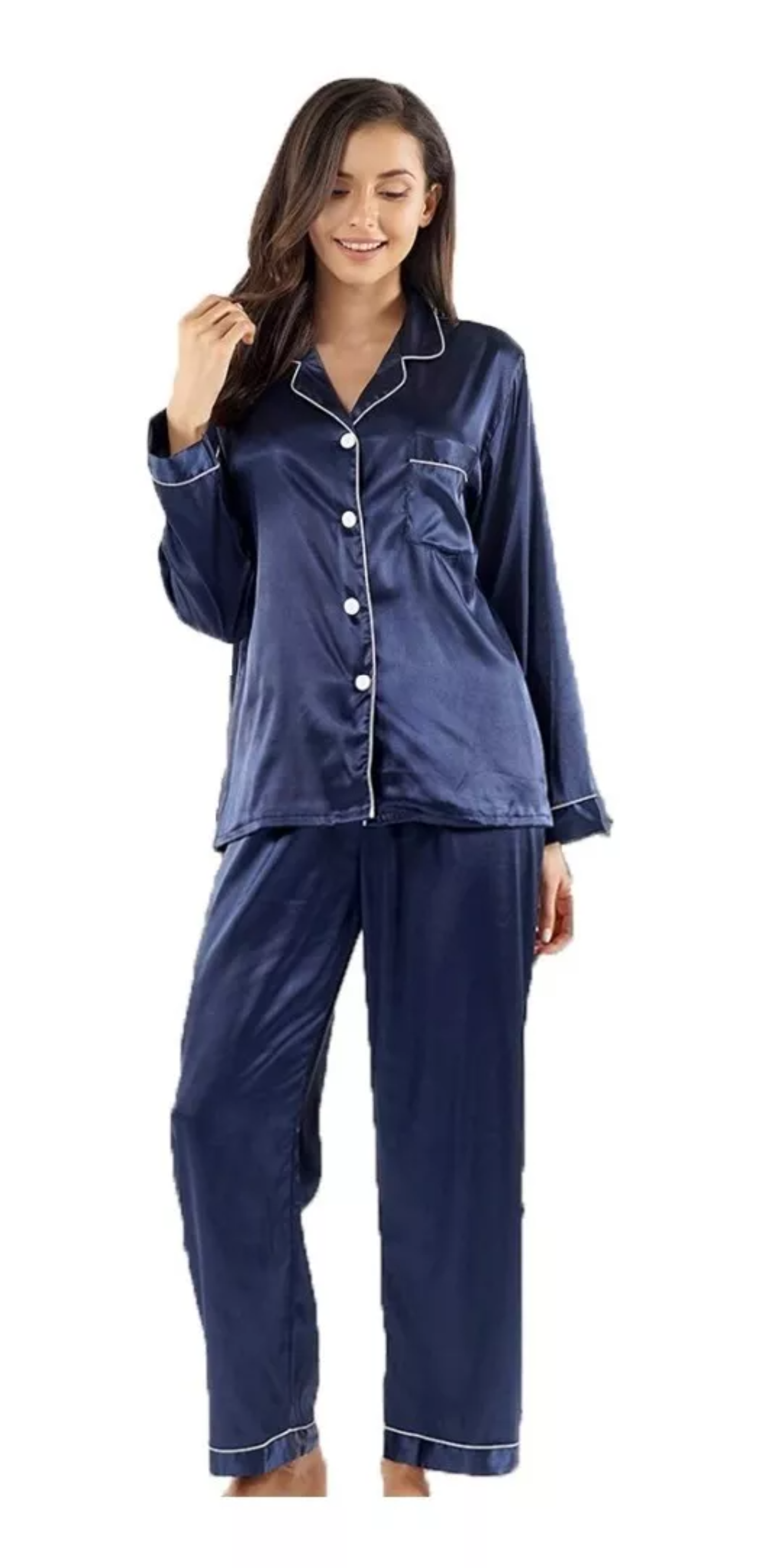 Pijama De Mujer Pantalones De Pijama Miveni De Seda 2 Piezas