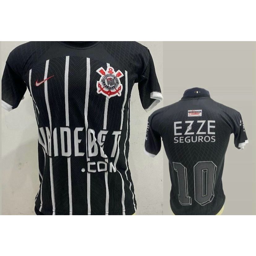 Nuevo! Jersey Corinthians Brasil 2024/2025 Visita Negro Talla L.