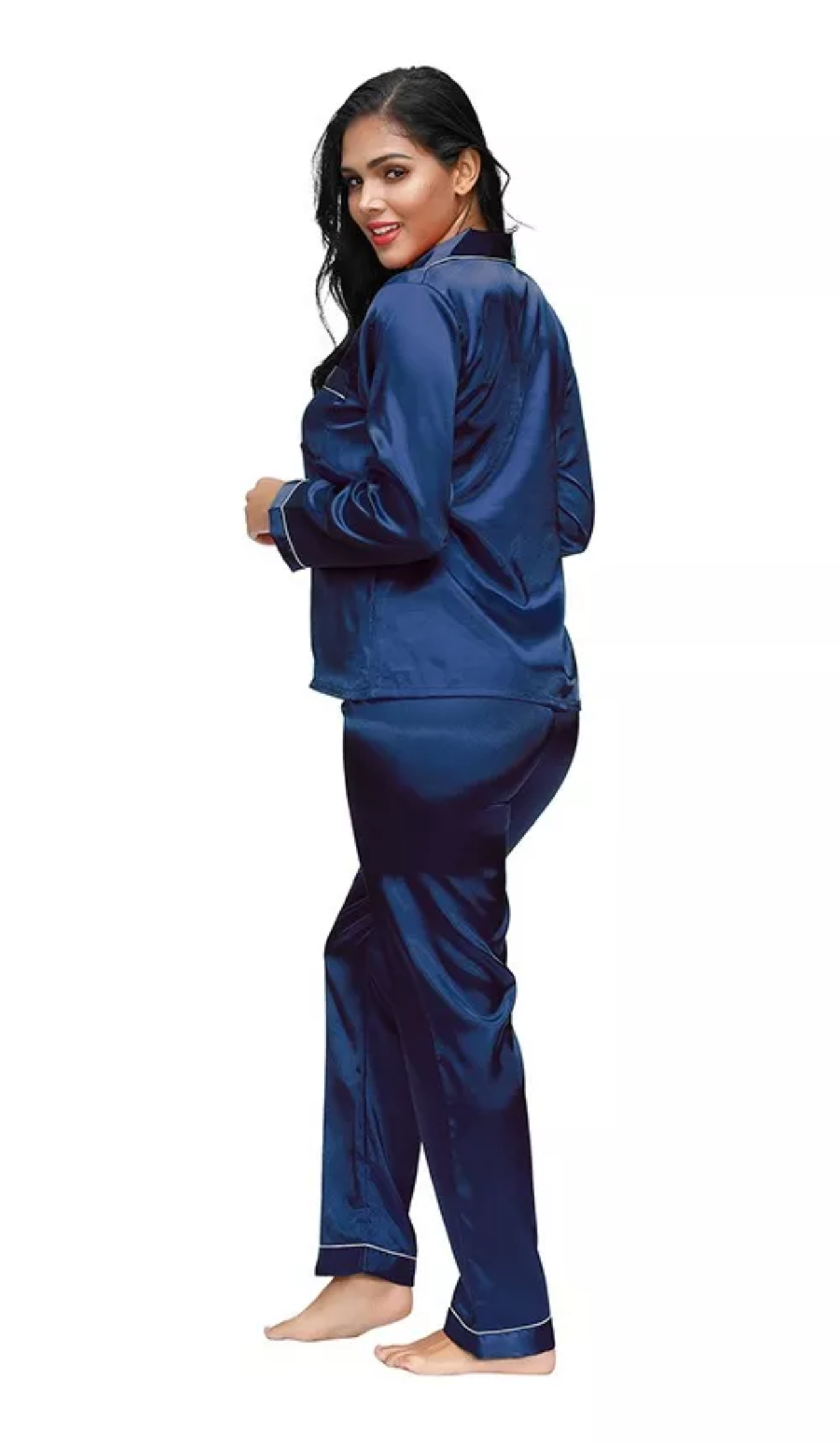 Pijama De Mujer Pantalones De Pijama Miveni De Seda 2 Piezas