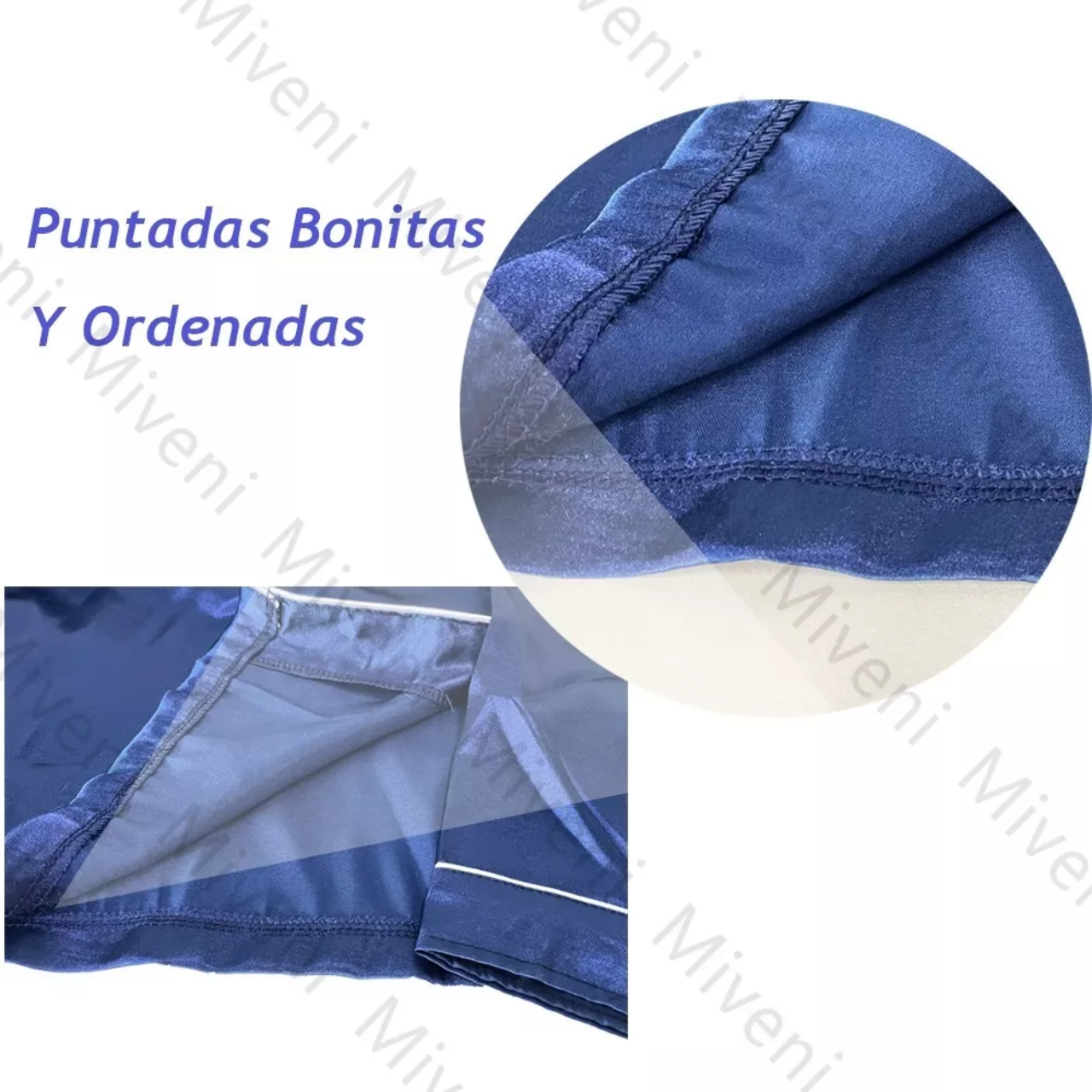 Pijama De Mujer Pantalones De Pijama Miveni De Seda 2 Piezas