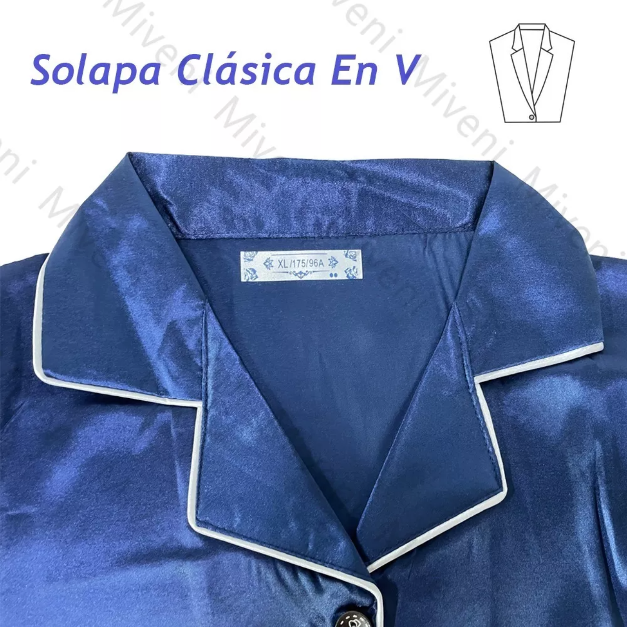 Pijama De Mujer Pantalones De Pijama Miveni De Seda 2 Piezas