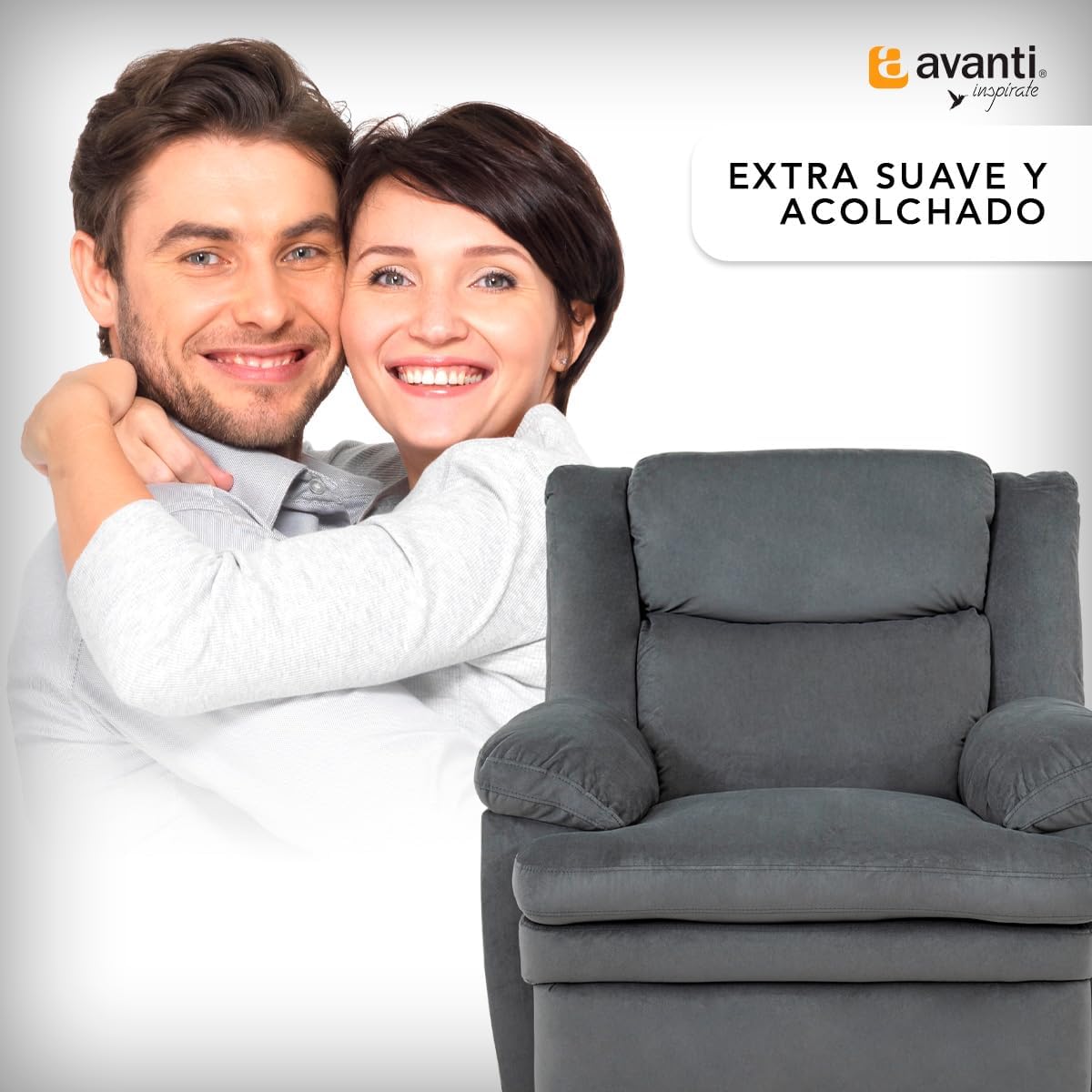Sillón Reclinable Manual Baden de Tela color Gris
