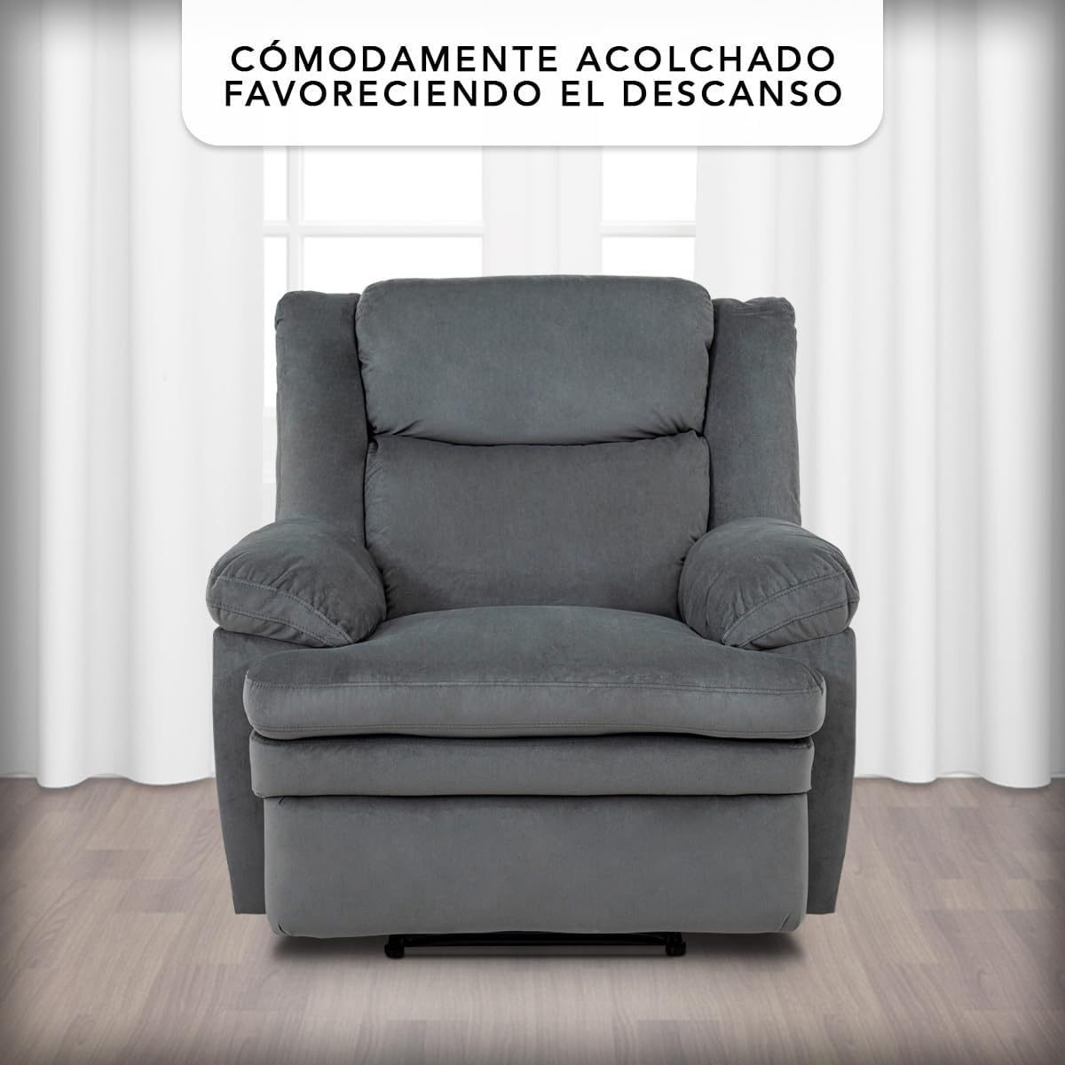 Sillón Reclinable Manual Baden de Tela color Gris