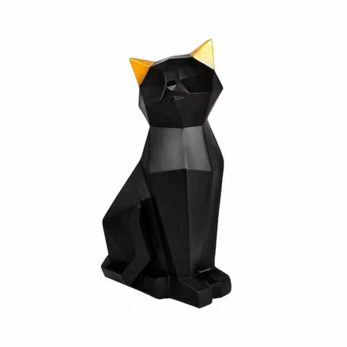 Gato Siames Geométrico de Resina Love And Lemons DMA-1037BK Negro C/Orejas Doradas ENDY1