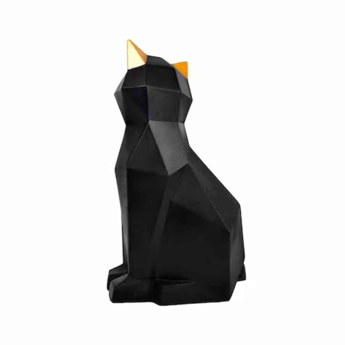 Gato Siames Geométrico de Resina Love And Lemons DMA-1037BK Negro C/Orejas Doradas ENDY1