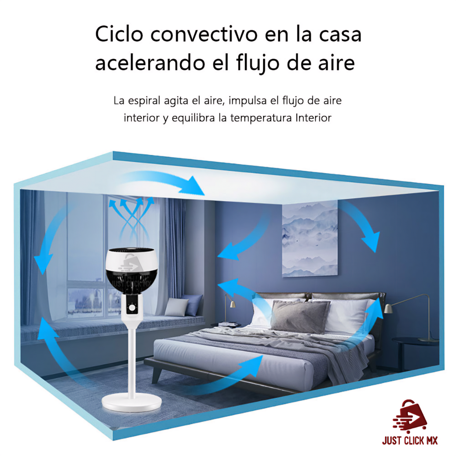 Ventilador Giratorio Altura Ajustable 3 Velocidades