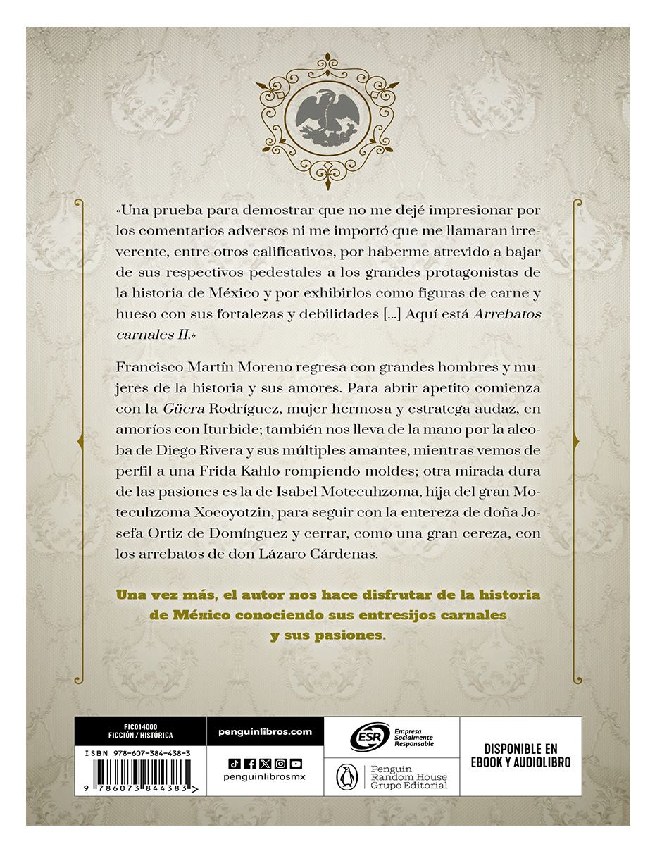 Libro Arrebatos carnales 2 Autor Francisco Martin Moreno